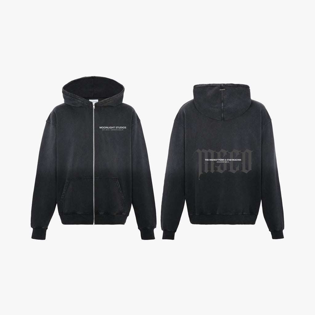 Zennith Zipper Hoodie Acid Wash