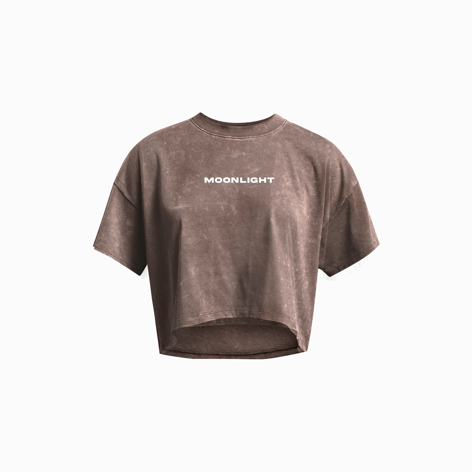 Line Logo Crop Top Washed Brown