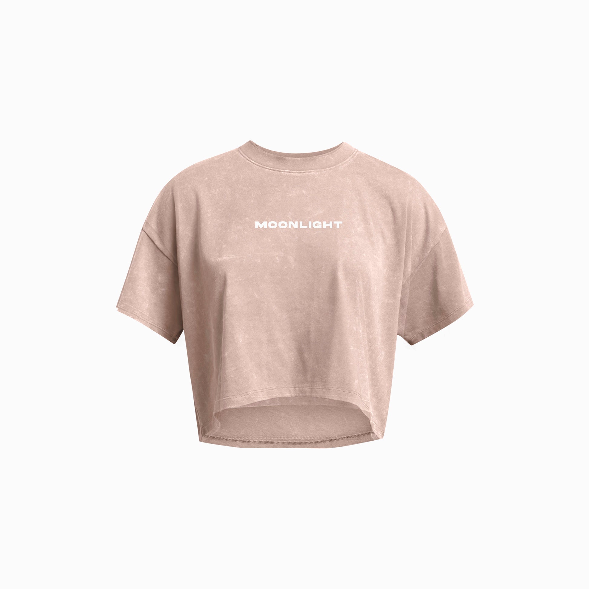 Line Logo Crop Top Washed Beige