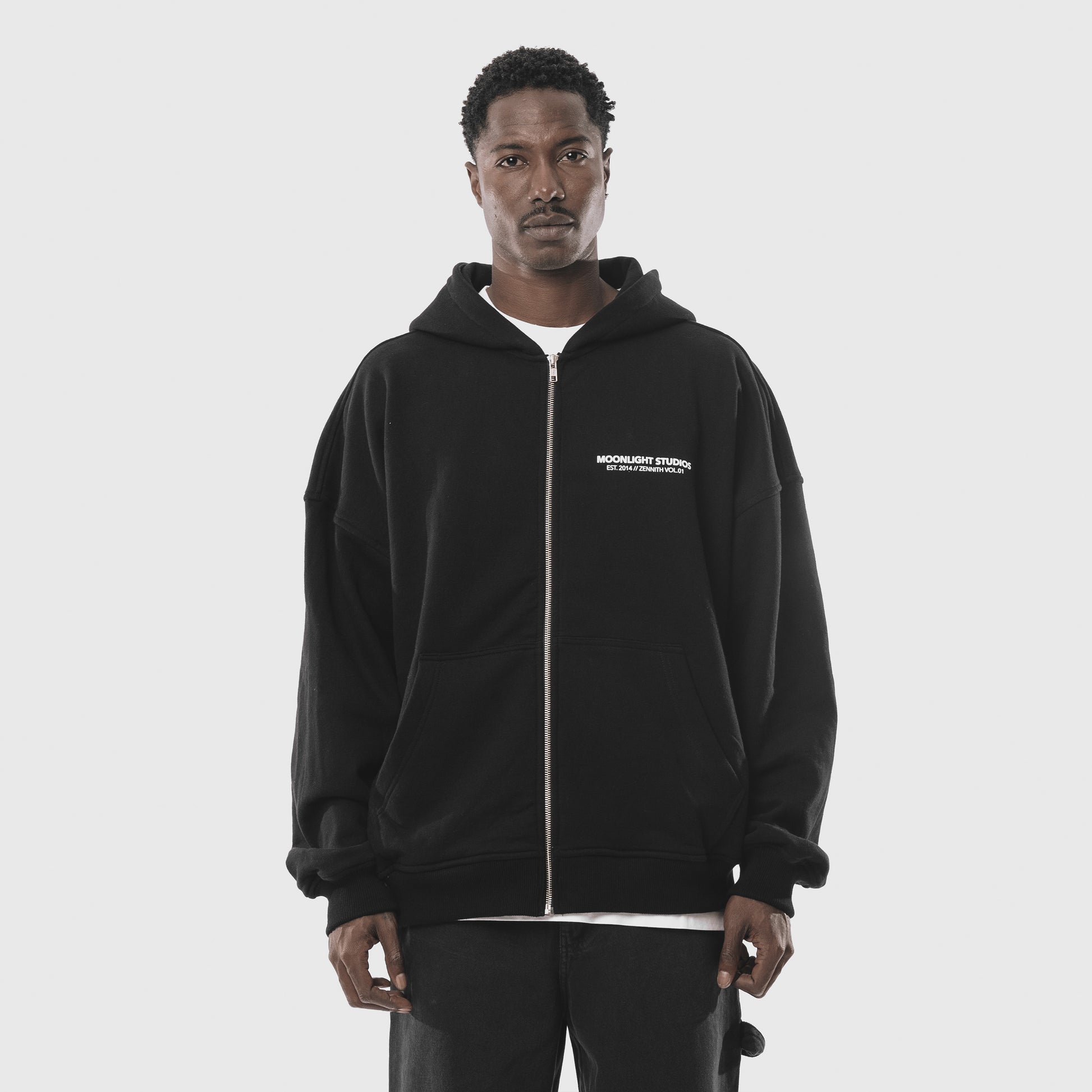 Zennith Zipper Hoodie Black