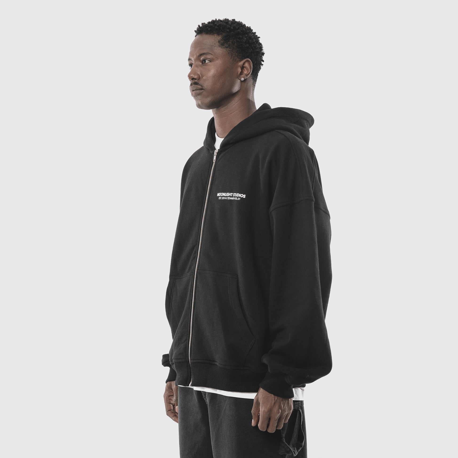 Zennith Zipper Hoodie Black