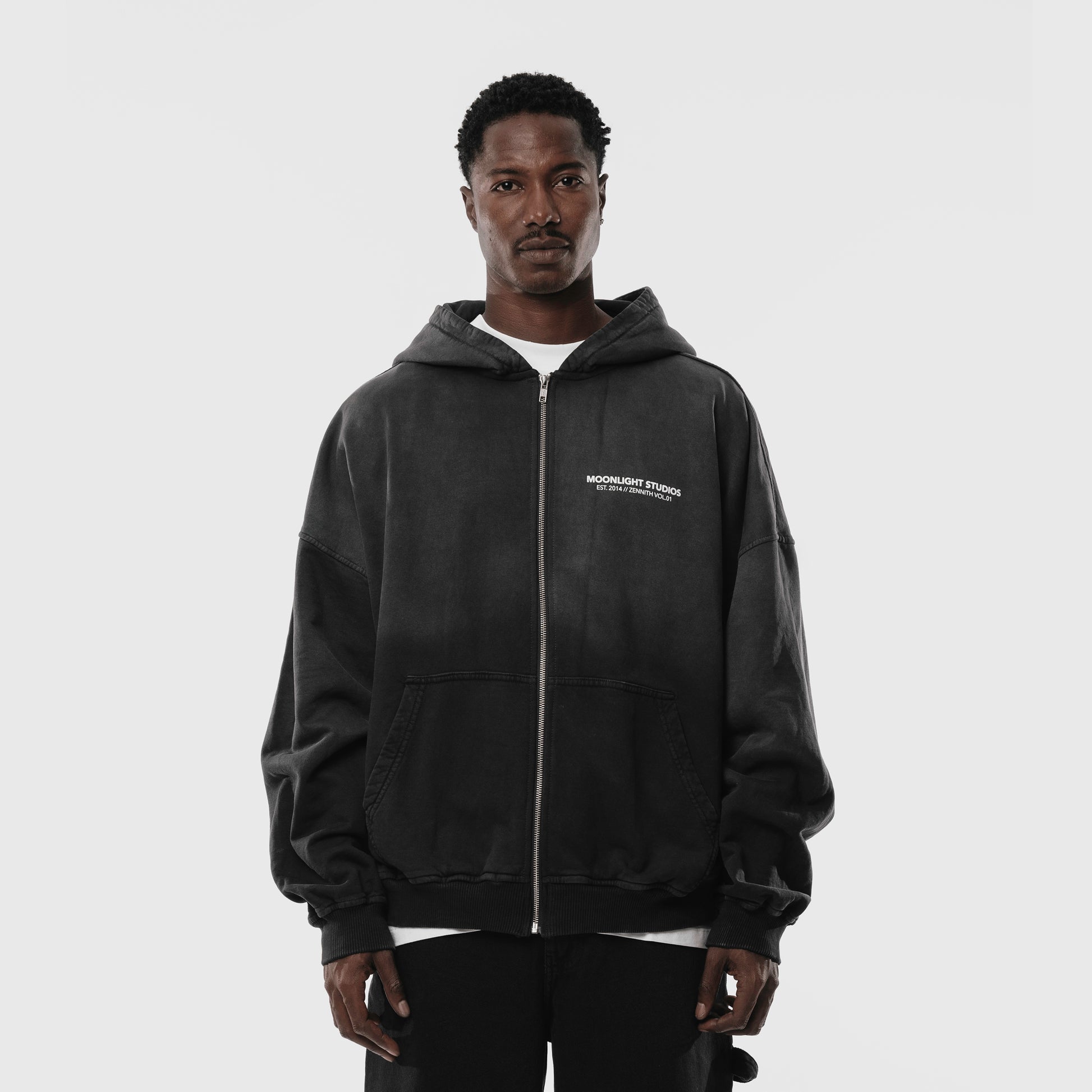 Zennith Zipper Hoodie Acid Wash