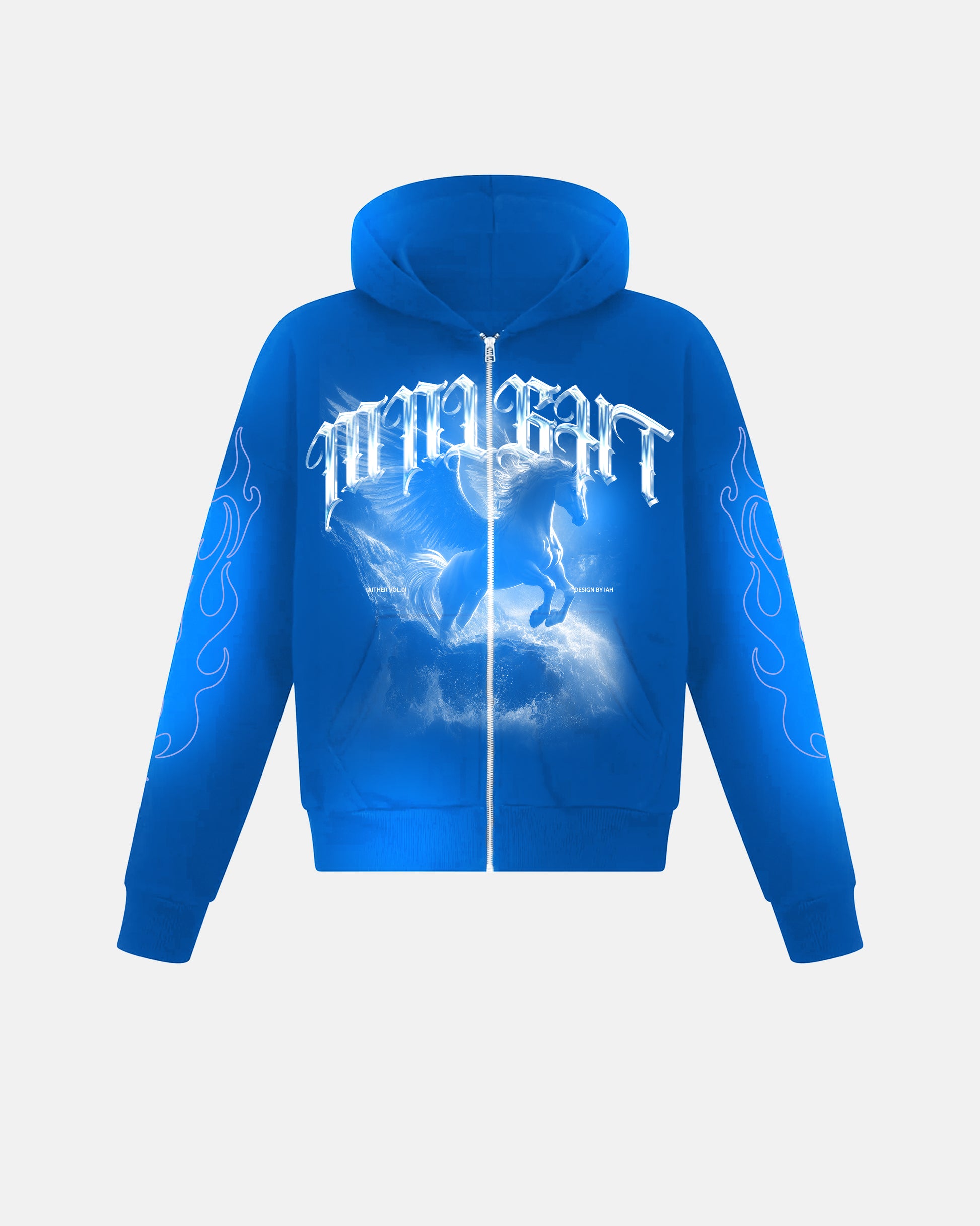 Zipper Hoodie Blue Wash - Aither