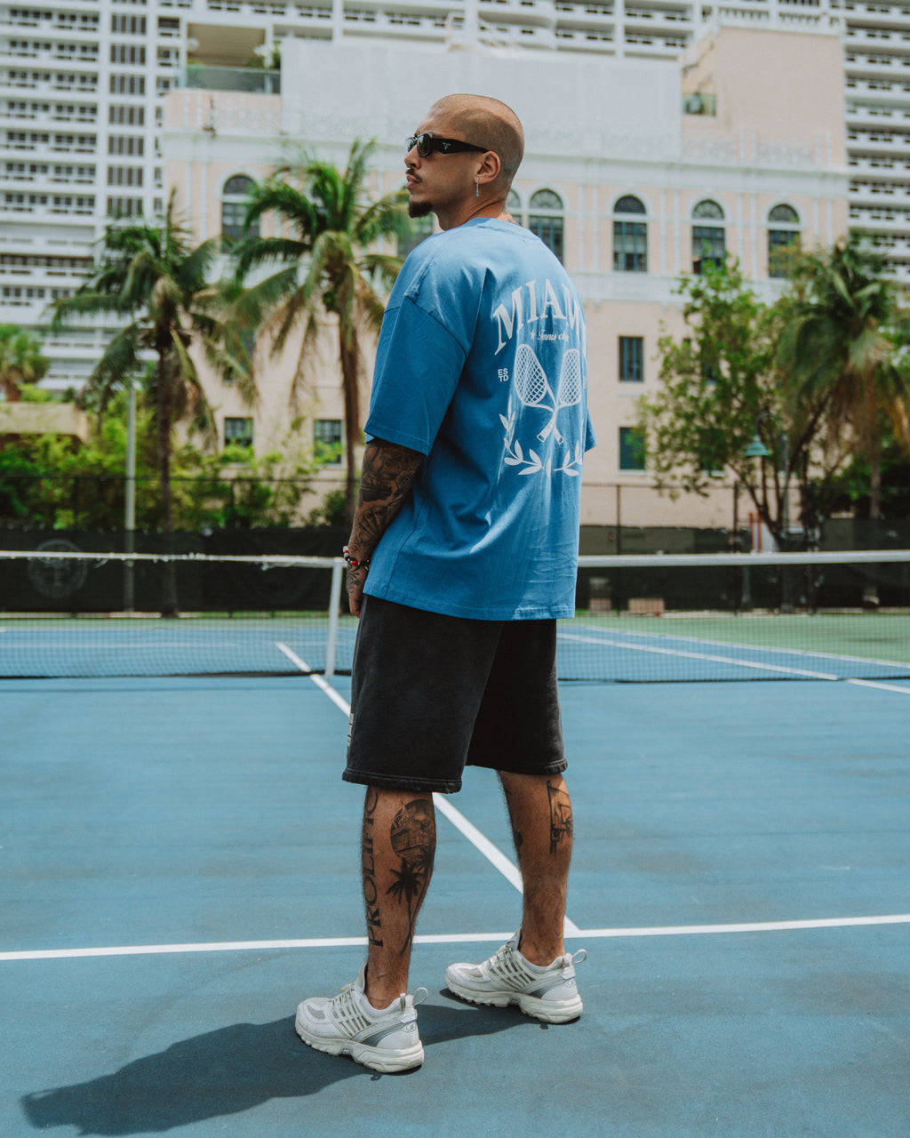 TENNIS CLUB TEE STEEL BLUE