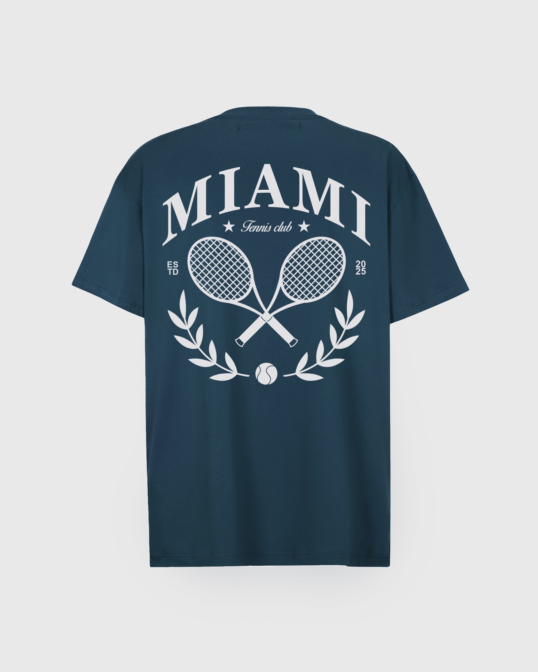 TENNIS CLUB TEE - STEEL BLUE