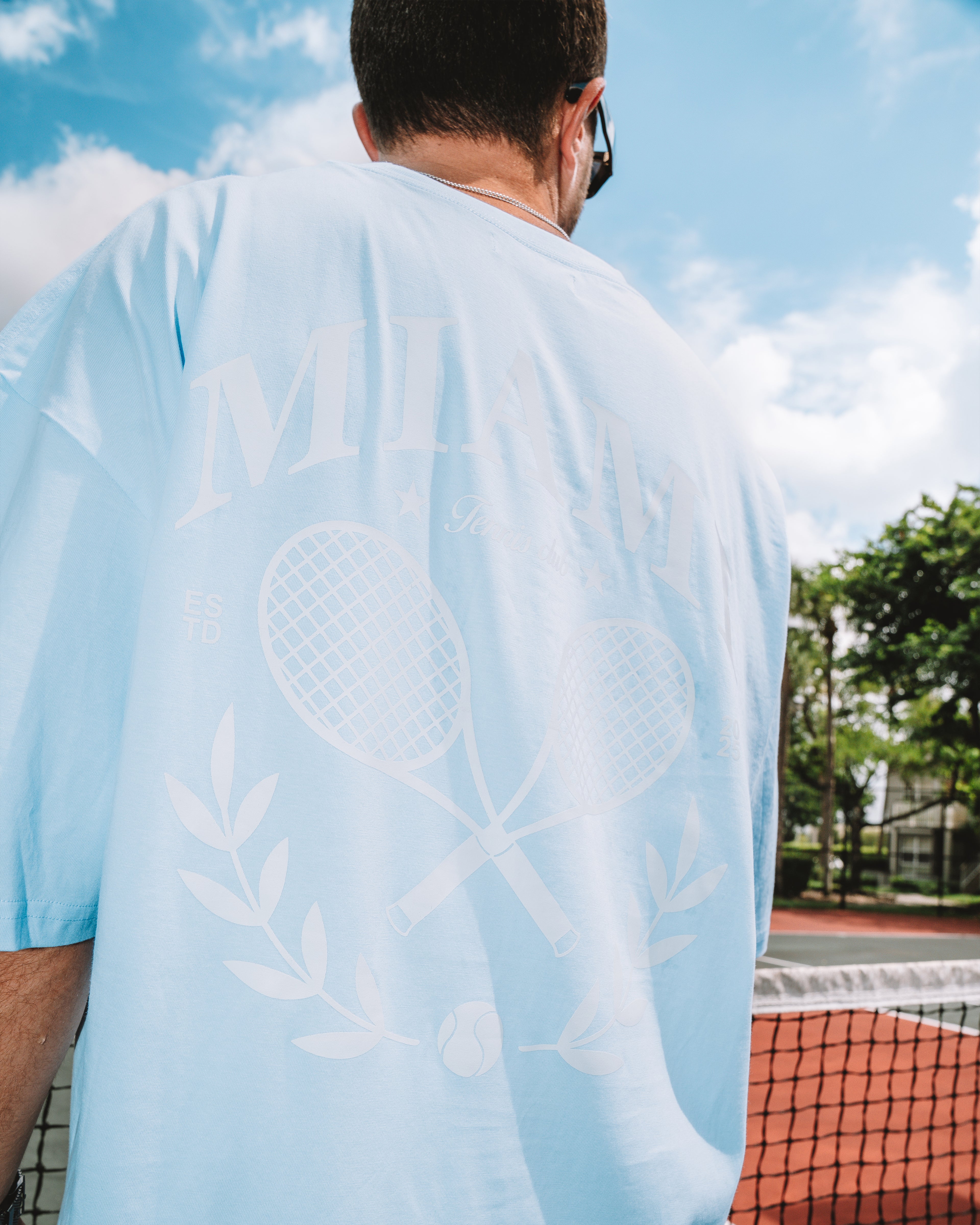 MIAMI TENNIS CLUB TEE – SKYBLUE