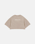 Line Logo Crop Top Washed Beige