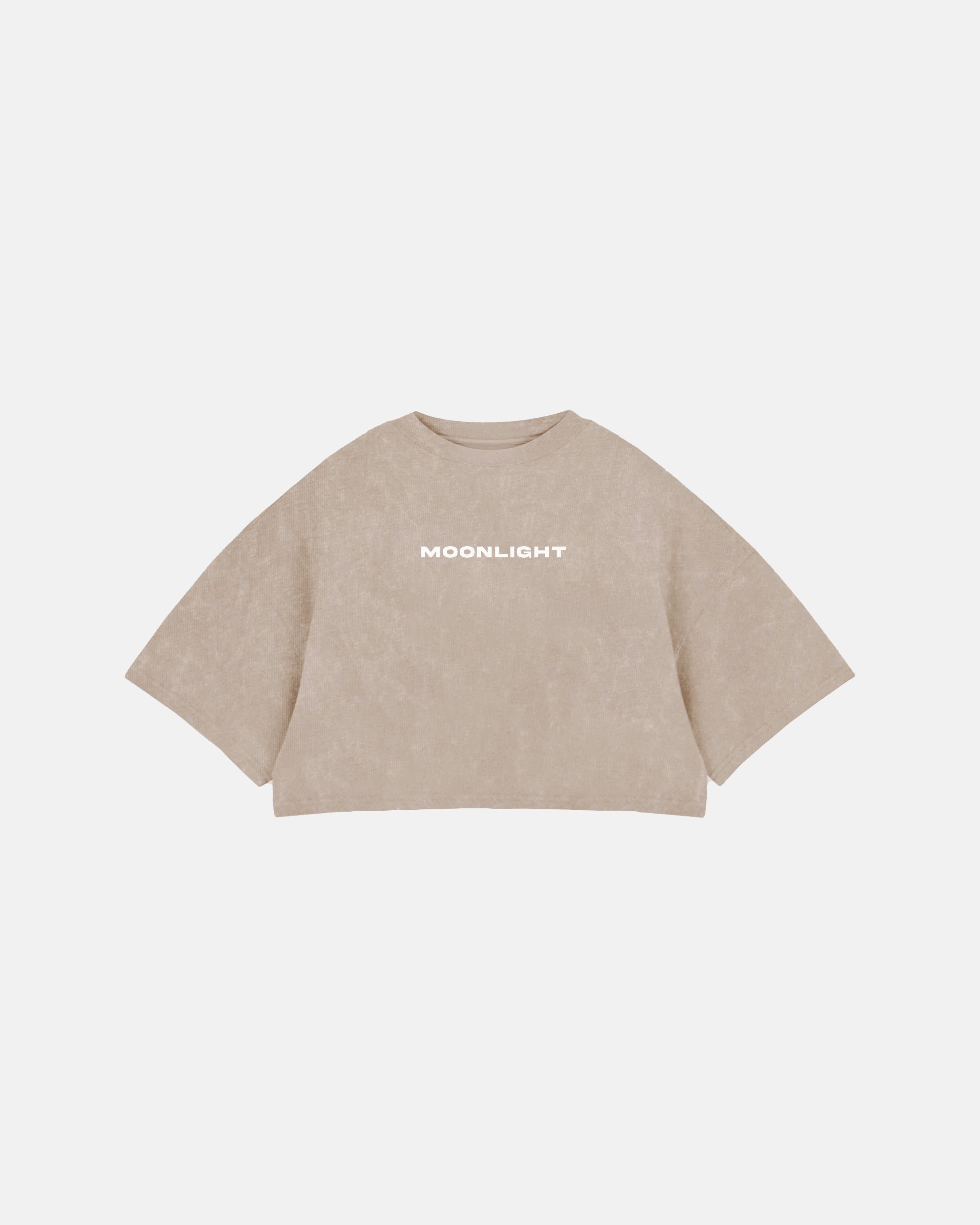 Line Logo Crop Top Washed Beige