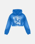 Zipper Crop Hoodie Blue Wash - Aither