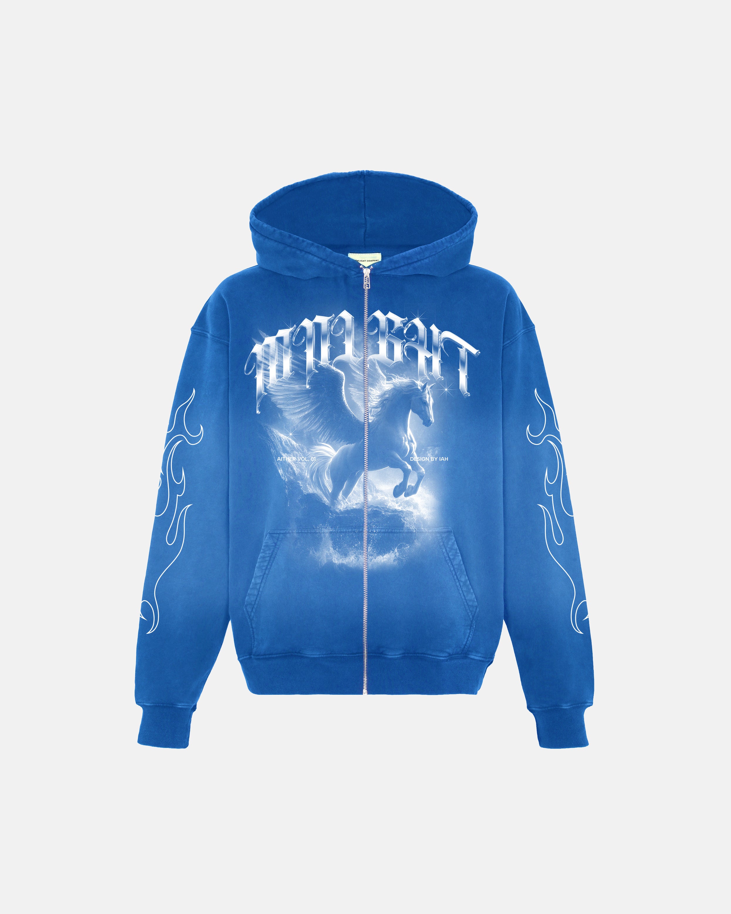 Zipper Hoodie Blue Wash - Aither